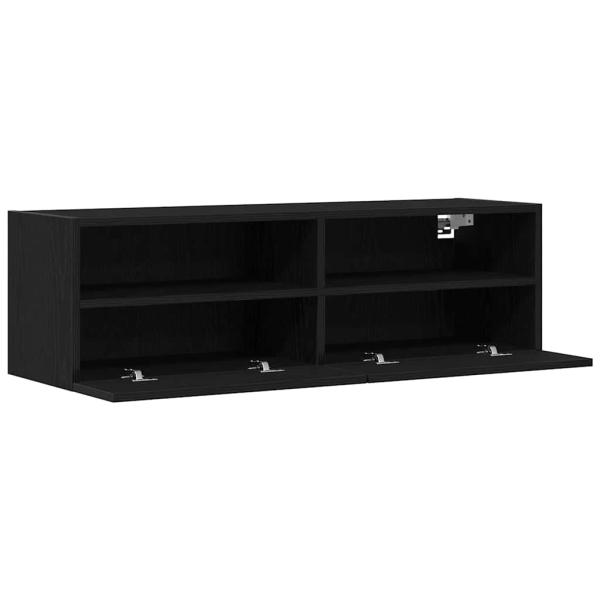 TV-Wandschrank Schwarz Eiche 100x30x30 cm Holzwerkstoff