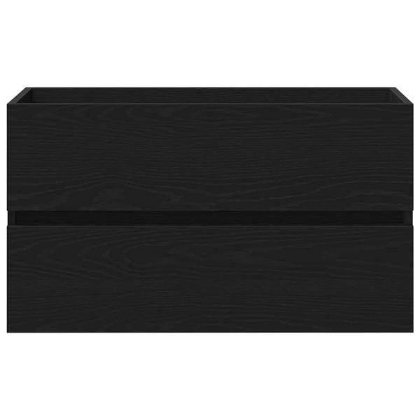 Waschbeckenunterschrank schwarzes Eichenholz 80x38,5x45 cm Holzwerkstoff