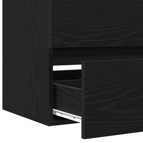 Waschbecken Schrank Schwarze Eiche 90x38,5x45 cm Holzwerkstoff