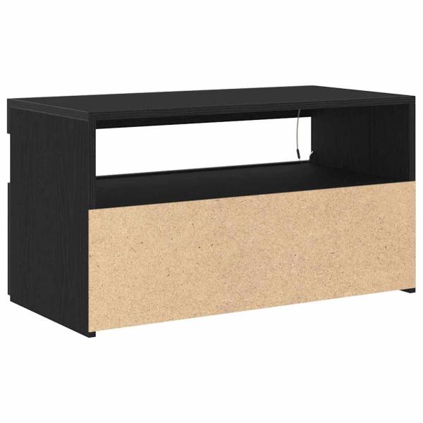 TV-Schränke mit LED-Lichtern 2 Stück Schwarz Eiche 75x35x40 cm Holzwerkstoff