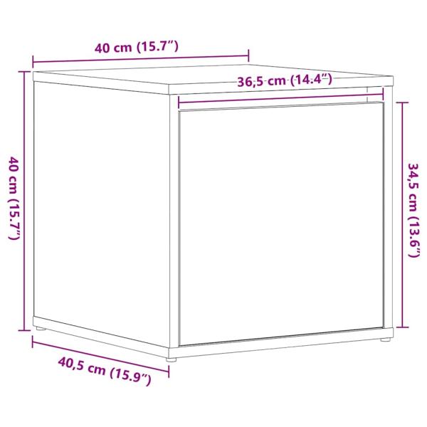 Box Drawer Schwarz Eiche 40,5x40x40 cm Holzwerkstoff