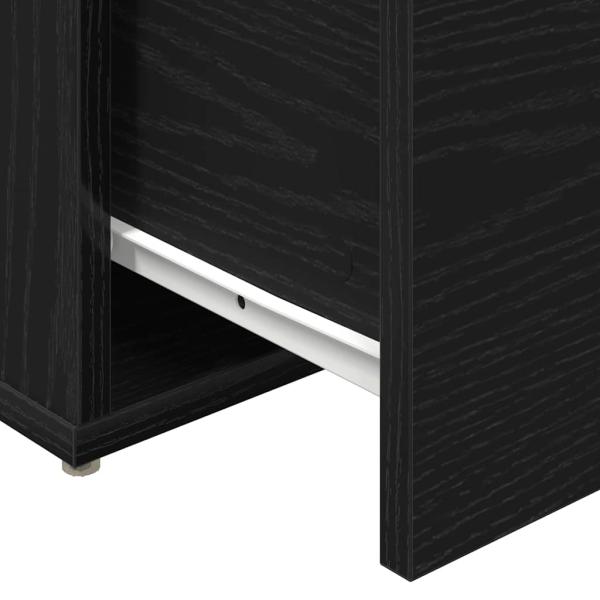 Box Drawer Schwarz Eiche 40,5x40x40 cm Holzwerkstoff