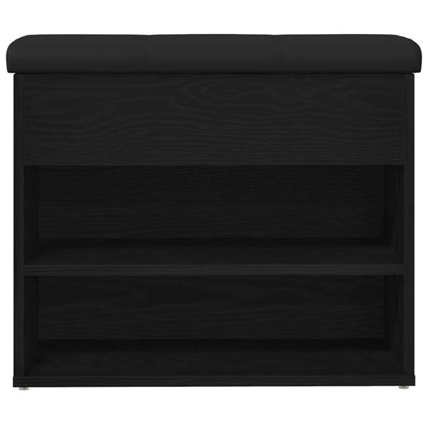 Aufbewahrungsbank Schwarz Eiche 60x30x48 cm Ingenie Holz