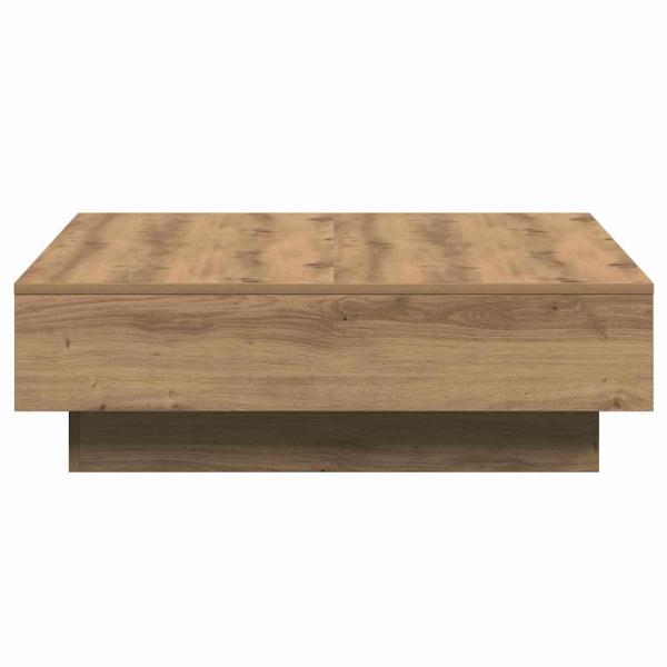 Couchtisch Eiche Furnier, MDF 90 x 90 x 28 cm Aufbewahrung