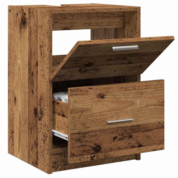 Waschbecken Schrank Altholz 40x37x59 cm Schichtstoff