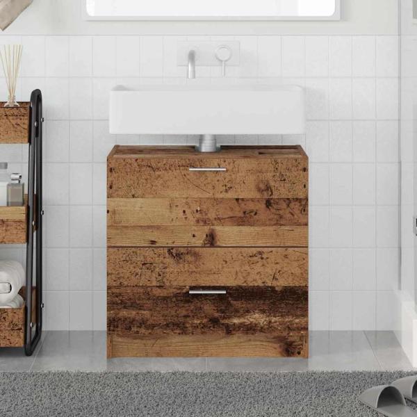 ARDEBO.de - Waschbeckenunterschrank Altes Holz 59x37x59 cm Furniertes Holz