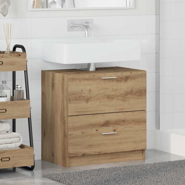 Waschbeckenunterschrank Artisan-Eiche 59x37x59 cm Holzwerkstoff