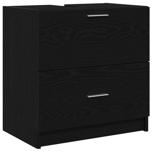 Waschbeckenunterschrank Schwarz Eiche 59x37x59 cm Ingenieurholz