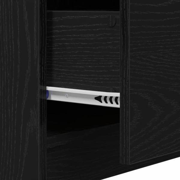 Waschbeckenunterschrank Schwarz Eiche 59x37x59 cm Ingenieurholz