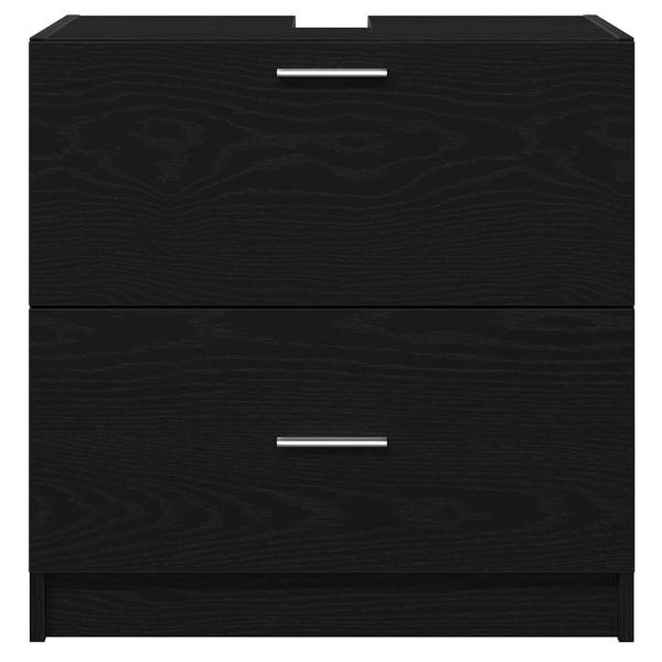 Waschbeckenunterschrank Schwarz Eiche 59x37x59 cm Ingenieurholz