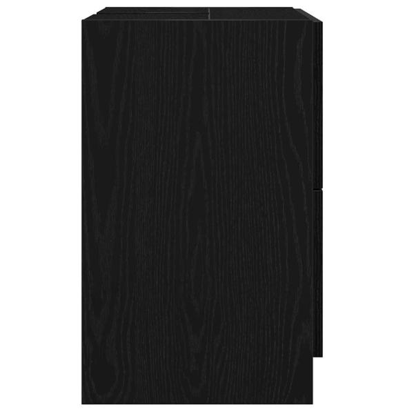 Waschbeckenunterschrank Schwarz Eiche 59x37x59 cm Ingenieurholz