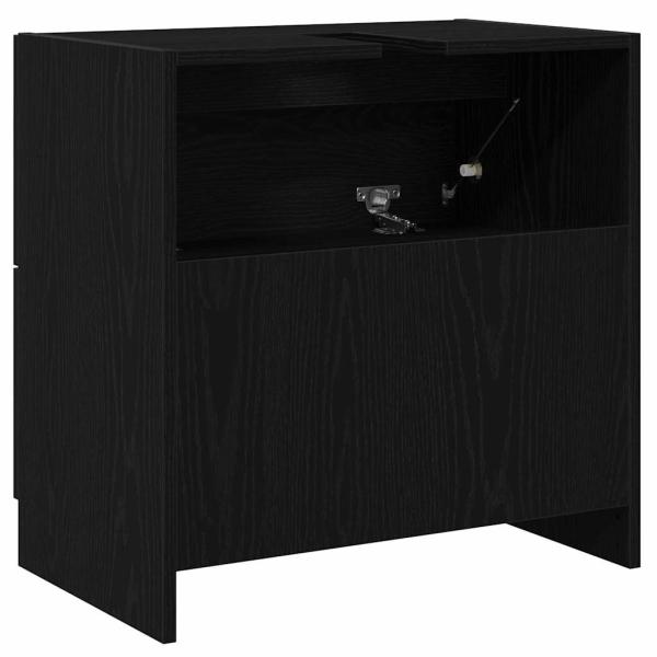 Waschbeckenunterschrank Schwarz Eiche 59x37x59 cm Ingenieurholz