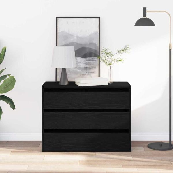 Eckkommode Schwarz Eiche 80x41x58 cm Holzwerkstoff
