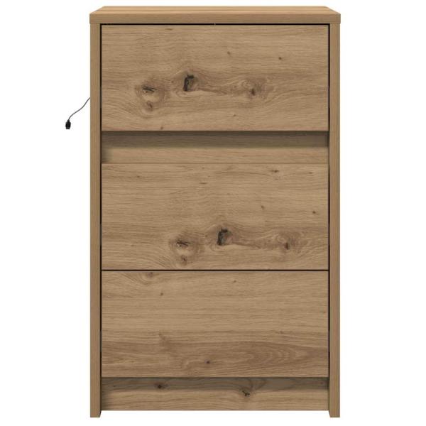 Nachttisch mit LED-Lichtern Artisan Eiche Spanplatte