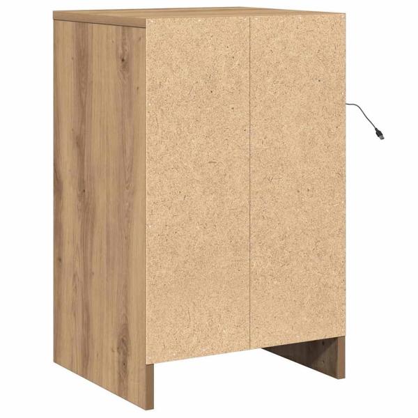 Nachttisch mit LED-Lichtern Artisan Eiche Spanplatte