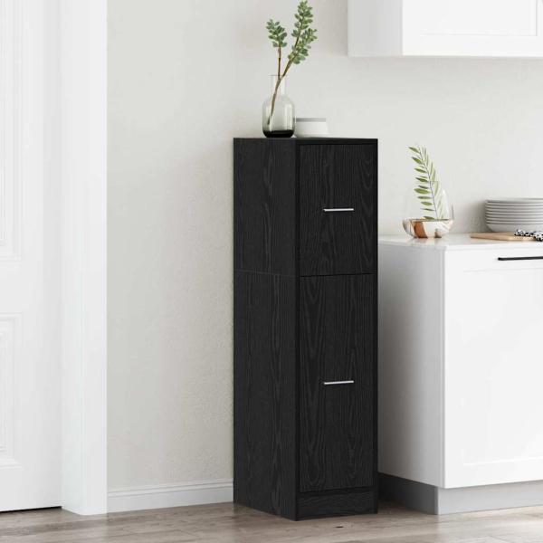 ARDEBO.de - Apotheker Schrank Schwarz Eiche 30x41x118 cm Holzwerkstoff