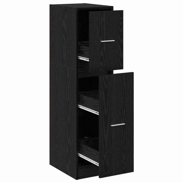 Apotheker Schrank Schwarz Eiche 30x41x118 cm Holzwerkstoff