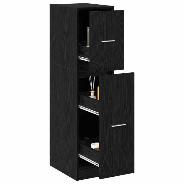 Apotheker Schrank Schwarz Eiche 30x41x118 cm Holzwerkstoff