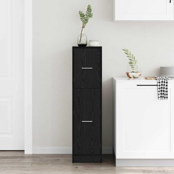 Apotheker Schrank Schwarz Eiche 30x41x118 cm Holzwerkstoff