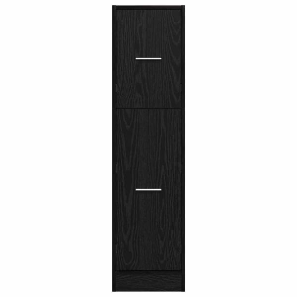 Apotheker Schrank Schwarz Eiche 30x41x118 cm Holzwerkstoff