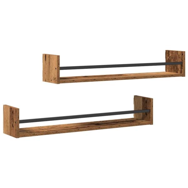 Wandregale 2 Stück Altholz 80x16x14 cm Werkstoff