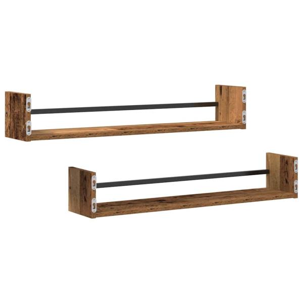 Wandregale 2 Stück Altholz 80x16x14 cm Werkstoff