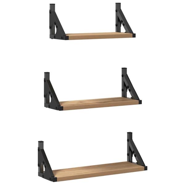 3-teiliges Wandregalset aus Eiche Artisan