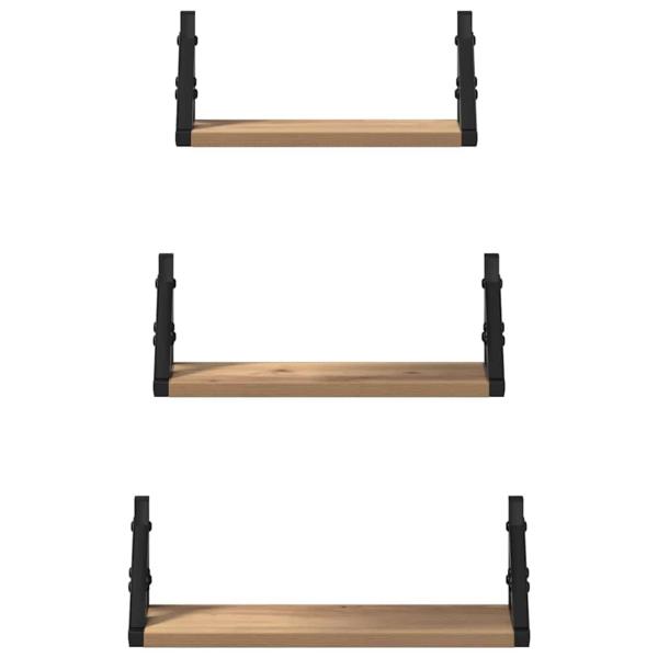 3-teiliges Wandregalset aus Eiche Artisan