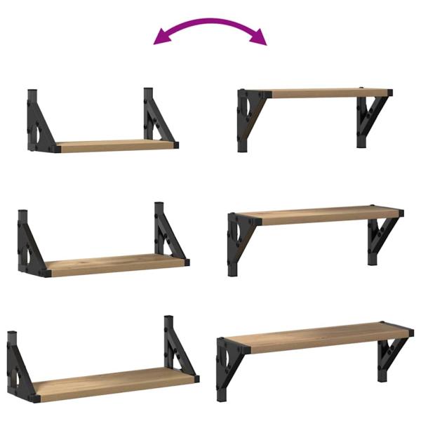 3-teiliges Wandregalset aus Eiche Artisan