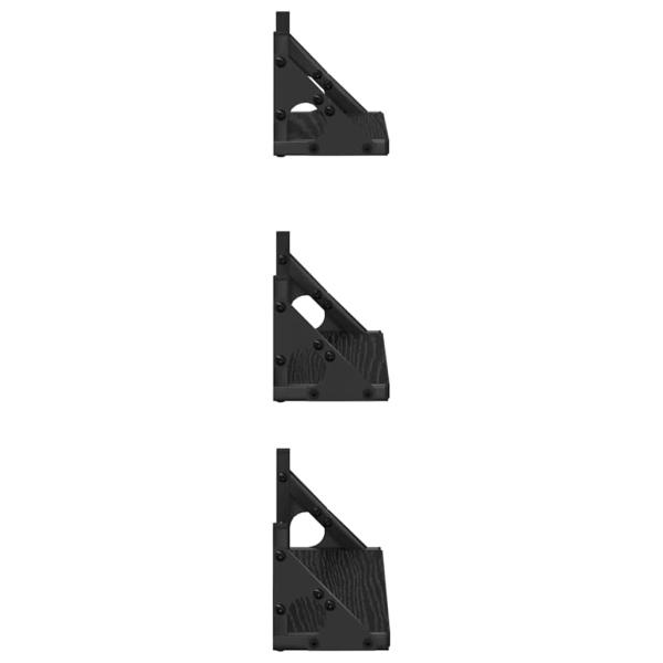 3-teiliges Wandregal-Set Schwarze Eiche Technisch Holz