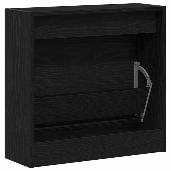 Schuhschrank Schwarz Eiche 60x21x57 cm aus Holzwerkstoff
