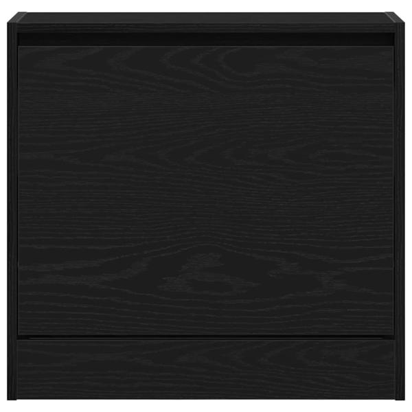 Schuhschrank Schwarz Eiche 60x21x57 cm aus Holzwerkstoff