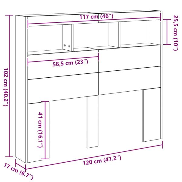 Kopfteil Altholz Massivholz Altholz 120 x 17 x 102 cm