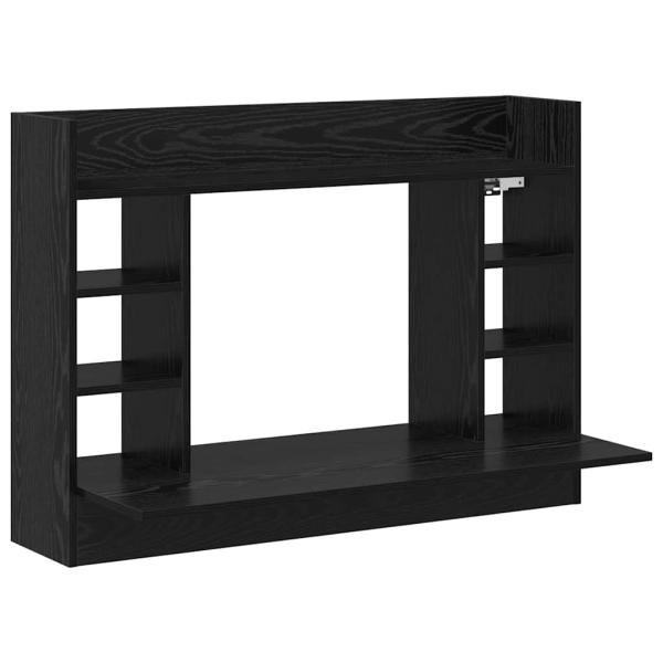 Wandmontierter Schreibtisch Schwarz Eiche 105x48x75 cm Holzwerkstoff