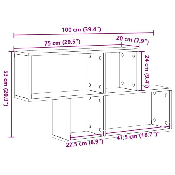 Wandregal Altholz 100x20x53 cm