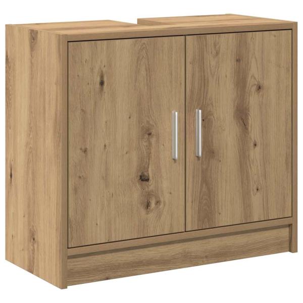 Waschbecken Schrank Massivholz Eiche 63x29x55 cm Holzwerkstoff