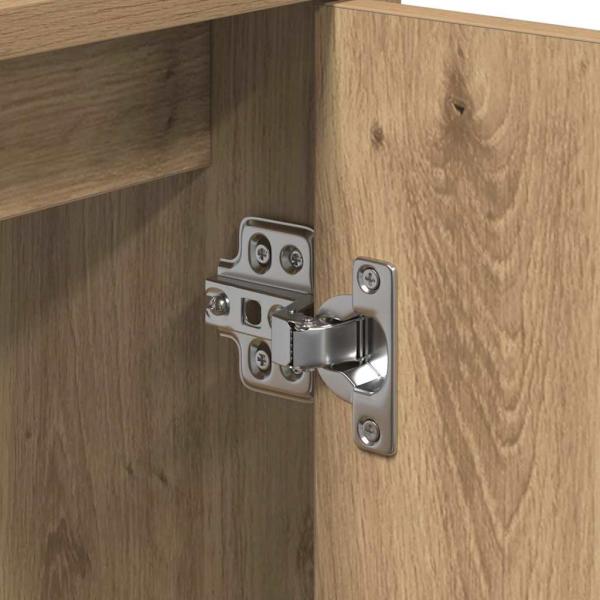 Waschbecken Schrank Massivholz Eiche 63x29x55 cm Holzwerkstoff