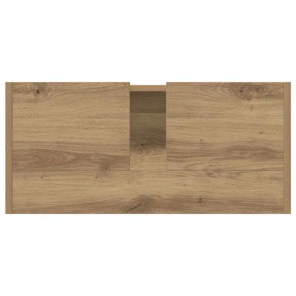 Waschbecken Schrank Massivholz Eiche 63x29x55 cm Holzwerkstoff