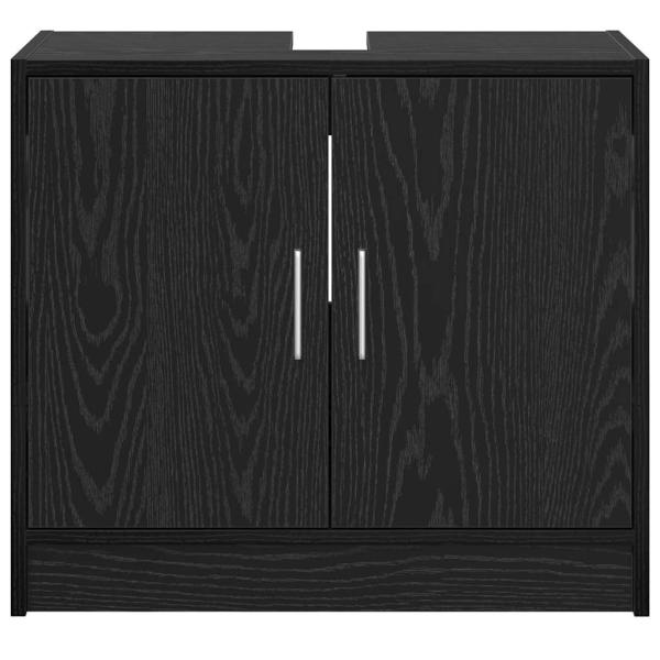 Waschschrank schwarzes Eichenholz 63x29x55 cm Holzwerkstoff