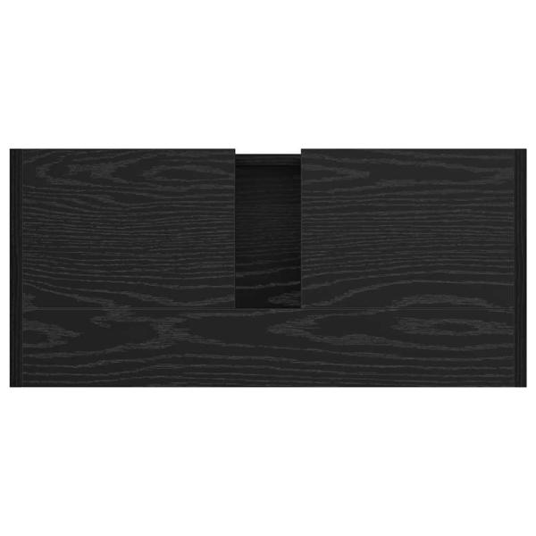 Waschschrank schwarzes Eichenholz 63x29x55 cm Holzwerkstoff