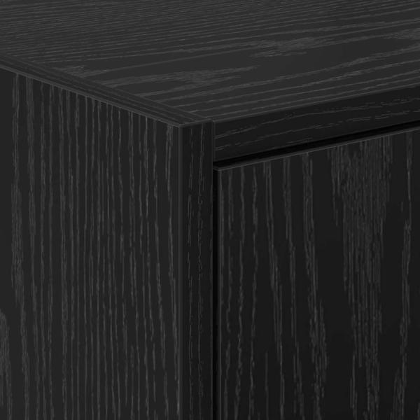 Waschschrank schwarzes Eichenholz 63x29x55 cm Holzwerkstoff