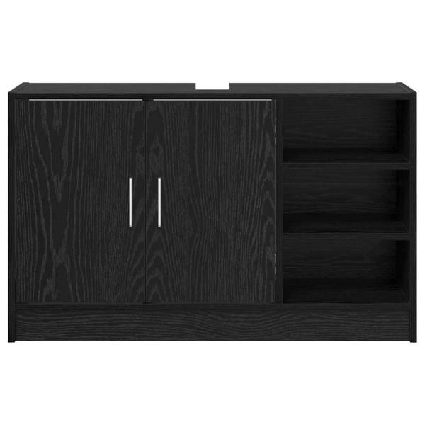 Spülenschrank Schwarz Eiche 90x29x55 cm Holzwerkstoff