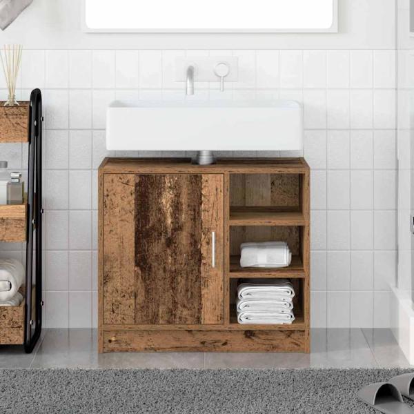 ARDEBO.de - Waschtisch-Schrank Altholz 63x29x55 cm Massivholz