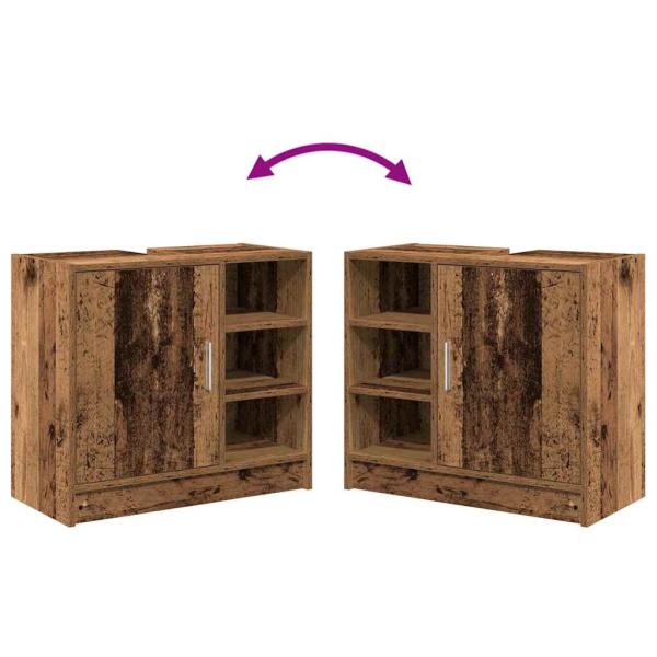 Badezimmerschrank Altholz 63 x 29 x 55 cm Holzwerkstoff