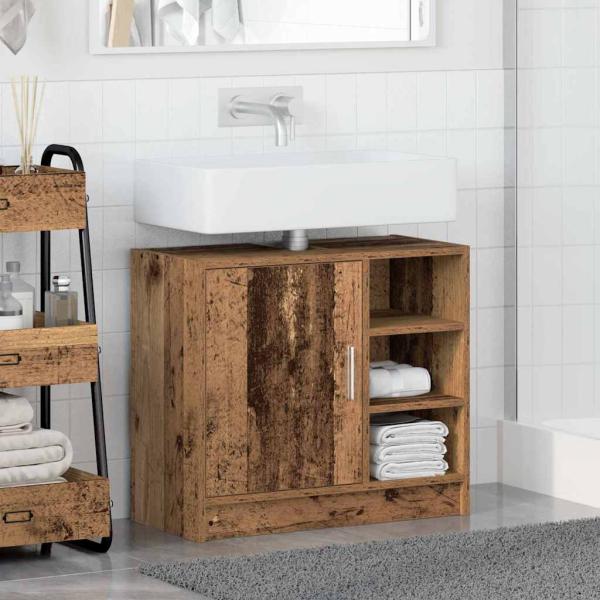 Waschtisch-Schrank Altholz 63x29x55 cm Massivholz