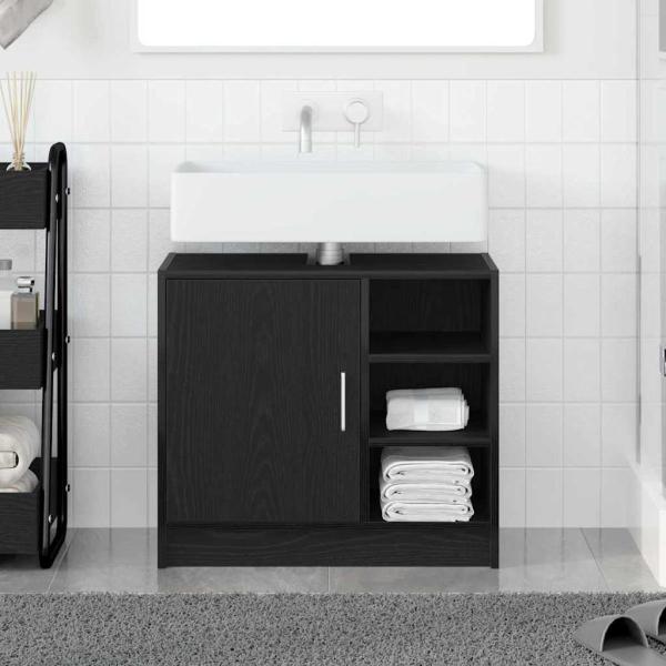 ARDEBO.de - Waschbeckenunterschrank Schwarze Eiche 63x29x55 cm Holzwerkstoff