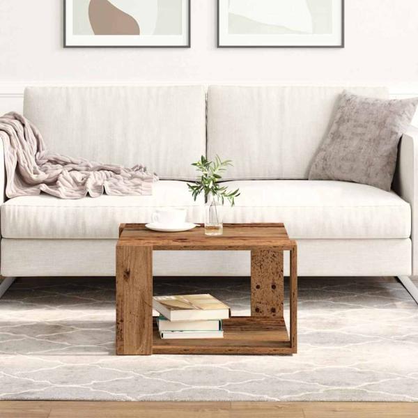 ARDEBO.de - Couchtisch Altholz 51,5x51,5x30 cm Holzwerkstoff