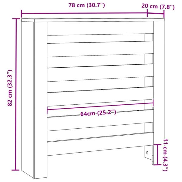 Heizungsabdeckung Schwarze Eiche 78x20x82 cm Holzwerkstoff