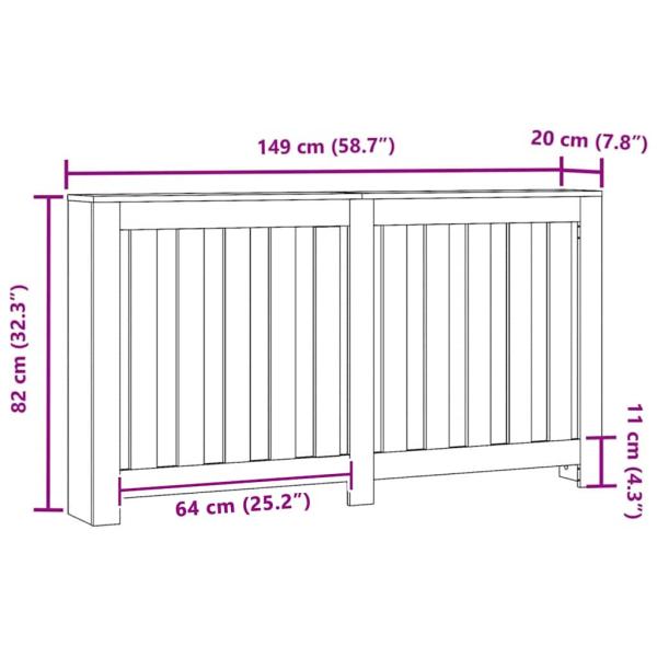 Heizkörperabdeckung Schwarze Eiche 149x20x82 cm Engineered Wood