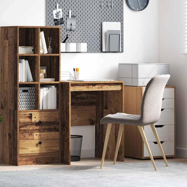 ARDEBO.de - Rustikaler Schreibtisch Altes Holz Werkstoff 60 x 50 x 76 cm